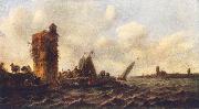 Jan van Goyen A View on the Maas near Dordrecht Sweden oil painting reproduction